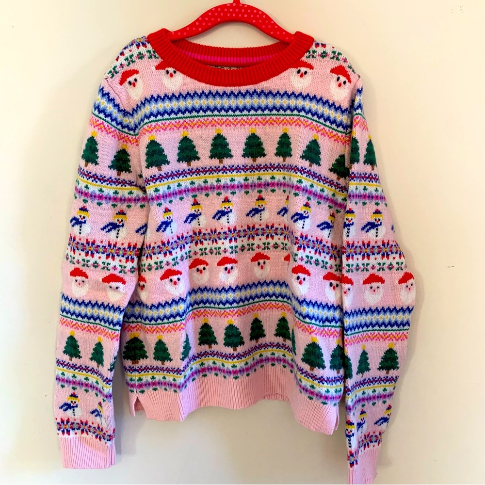Boden holiday fair isle sweater EUC